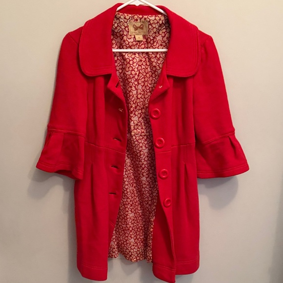 Forever 21 Vibrant Red Jacket 3/4 Length Sleeve. Size Medium - Picture 9 of 9